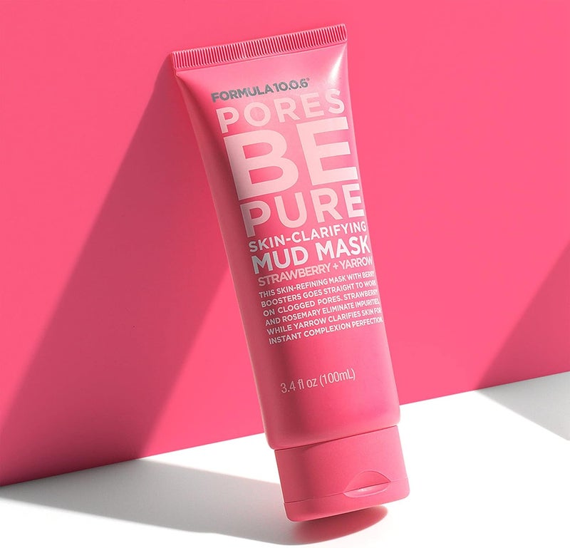 Formula 10.0.6 Pores Be Pure Skin Clarifying Mud Mask with Strawberry and Yarrow - 3.4 oz - Image 4